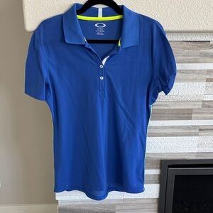 Oakley Blue Polo with Lime Accent